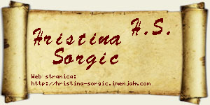 Hristina Šorgić vizit kartica